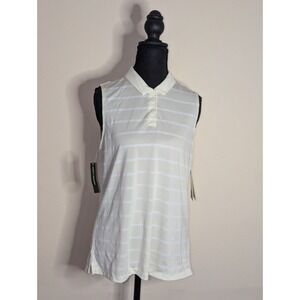 Nike‎ Women's Dri-FIT Victory Golf Polo Cream & White Striped Size Medium